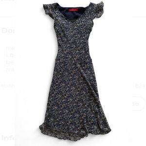 Anne Klein Navy Floral Midi Dress